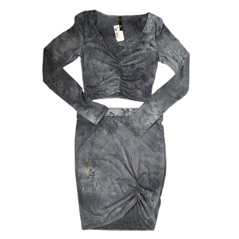 Hottie Skirt Set Tie Dye Ruched